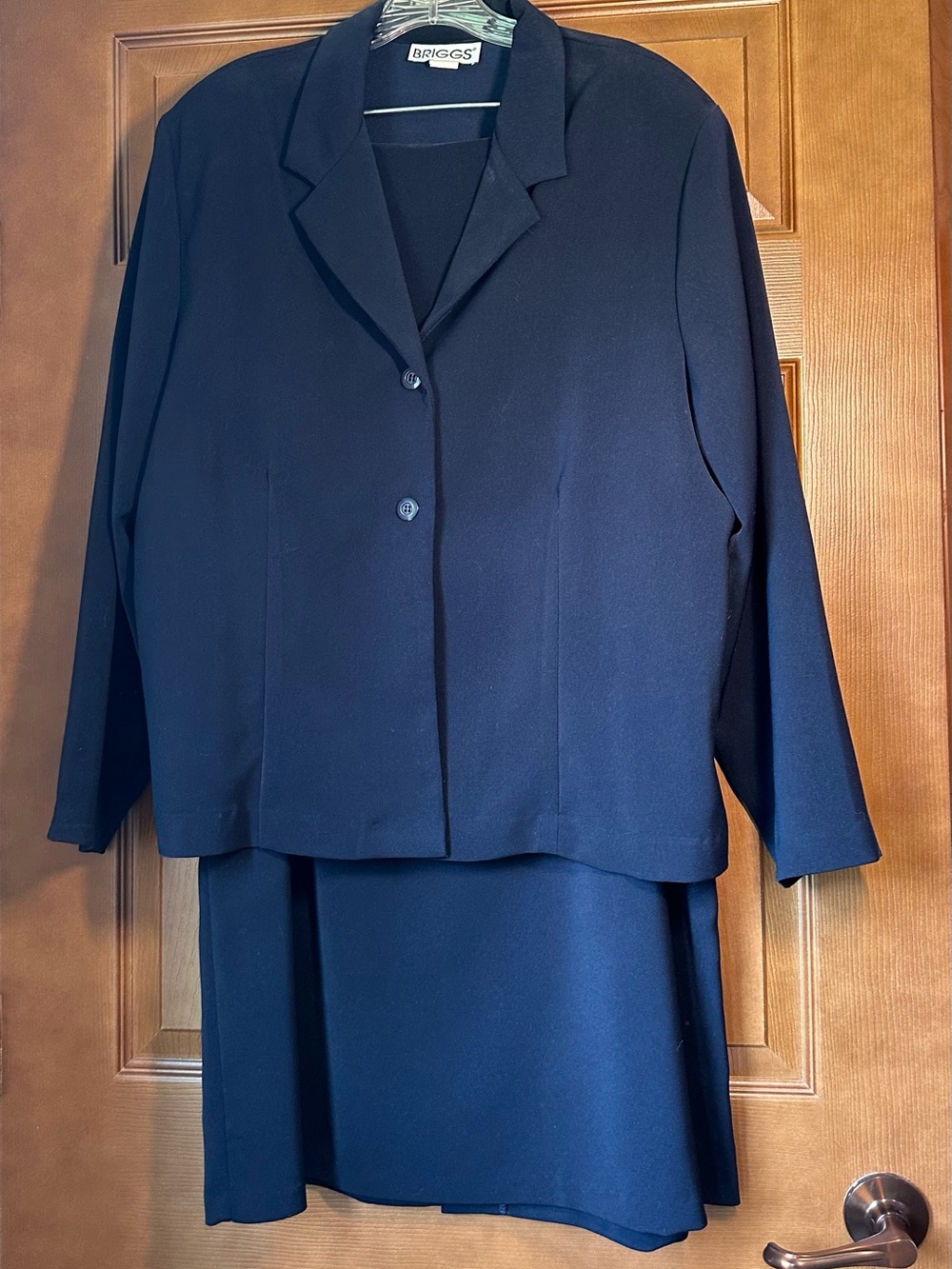 Women’s BRIGGS Navy Two-Piece Skirt Suit Set Size 20W NWT